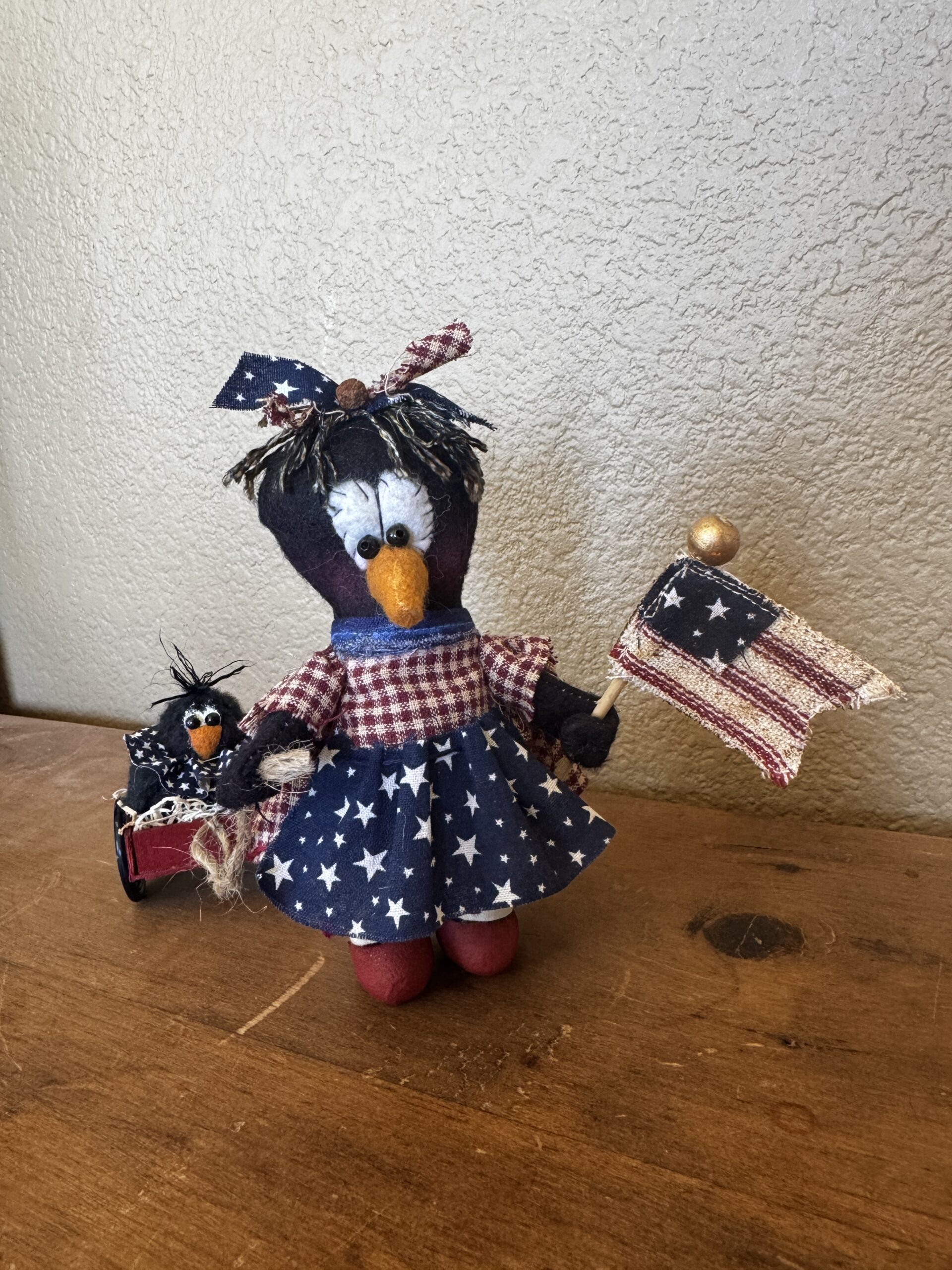ooak primitive americana patriotic crow ooak primitive americana patriotic crow